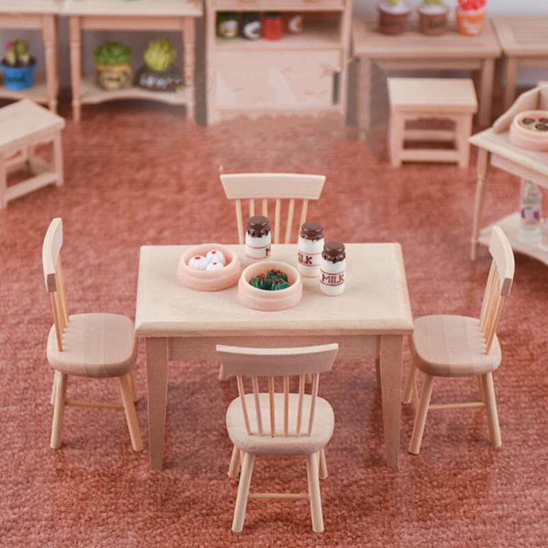 Bistro Table Set - 1/12 Miniatur Puppenhaus Möbel Holz Esstisch