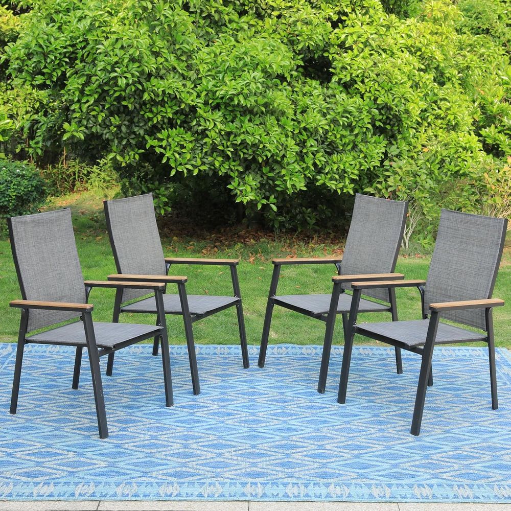 Outdoor Furniture Ofo - Stapelbare Esszimmerstühle für den Außenbereich, 4er-Set,