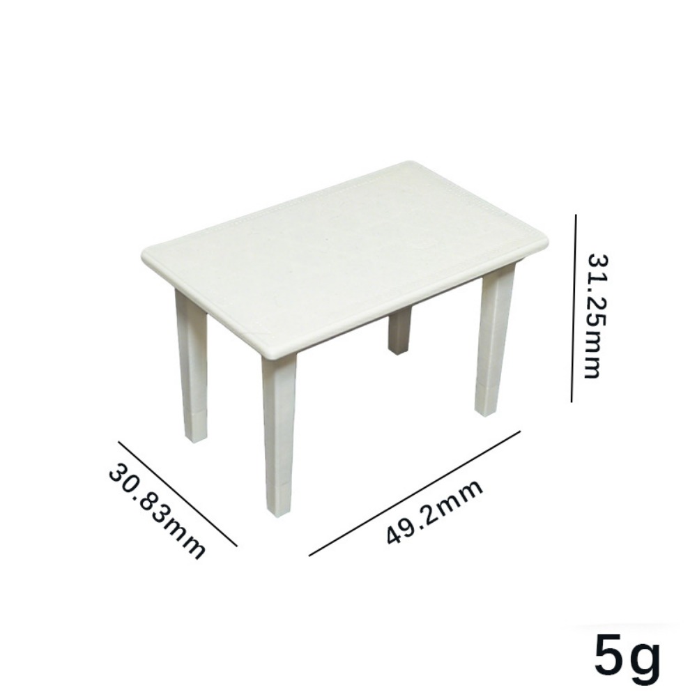 Bistro Table Set - 1/12 Puppenhaus Miniatur Holzschreibtisch Mini Plastik-Couchtisch