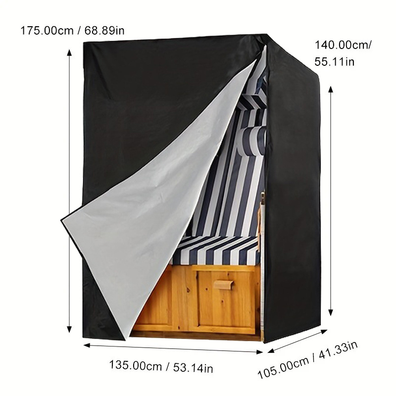 Outdoor Furniture Protector - 1-teilige schwarze Outdoor-Möbelabdeckung, Universalschutz für Strandstühle,