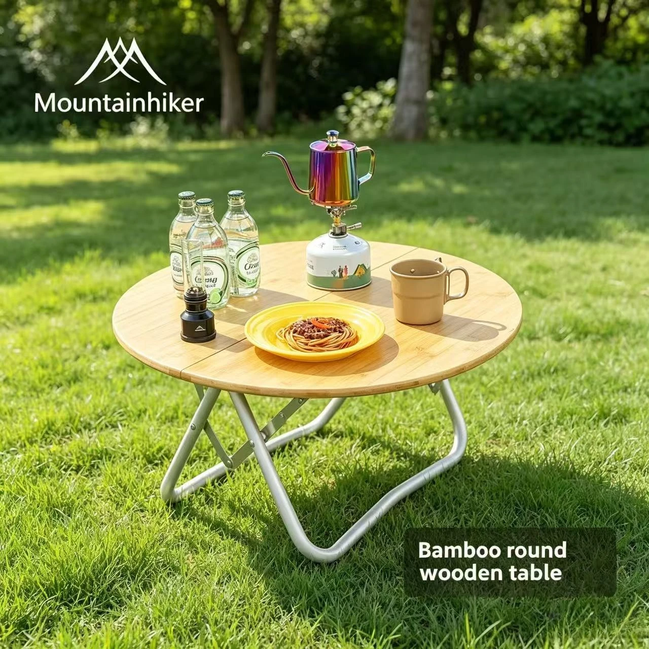 Outdoor Furniture Australia - MOUNTAINHIKER Tragbarer Campingtisch, rund, klappbar, höhenverstellbar,