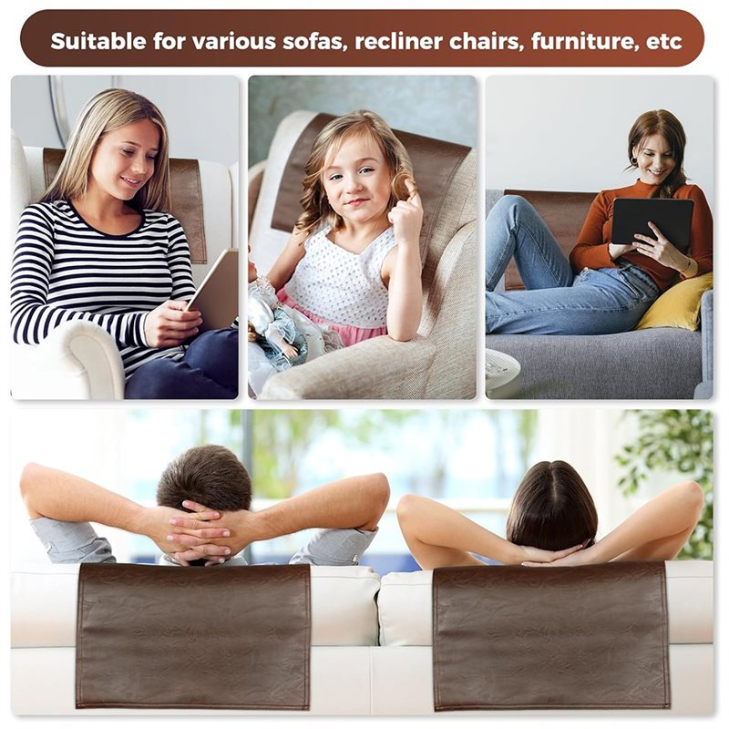 Outdoor Furniture Protector - 【ALLOWANCE】Braunes Kunstleder für Möbel, Kopfstützenschutz, 17