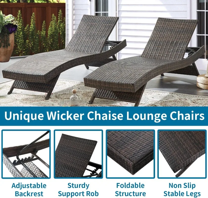 Langes Liegestuhl-Set für den  – Rattan Lounge Set Bewertung und Preis