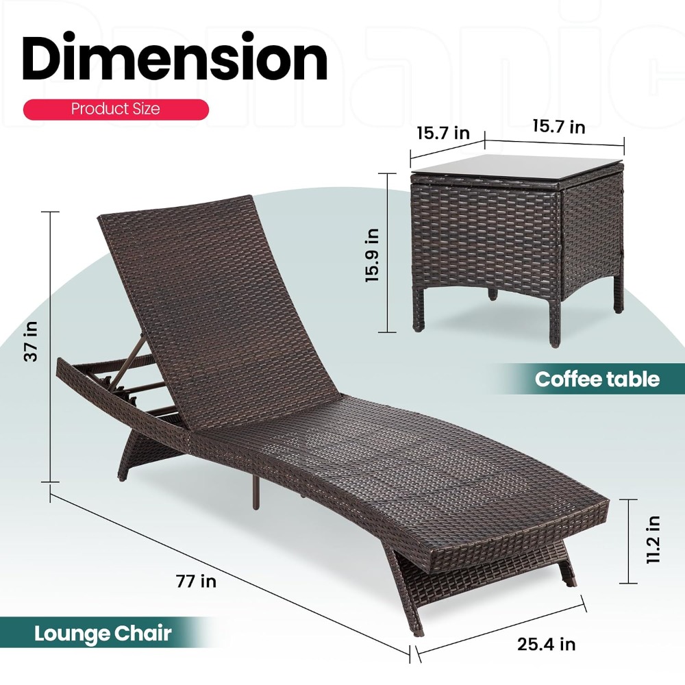 Terrassen-Liegestuhl-Set 3-tei – Rattan Lounge Set Bewertung und Preis