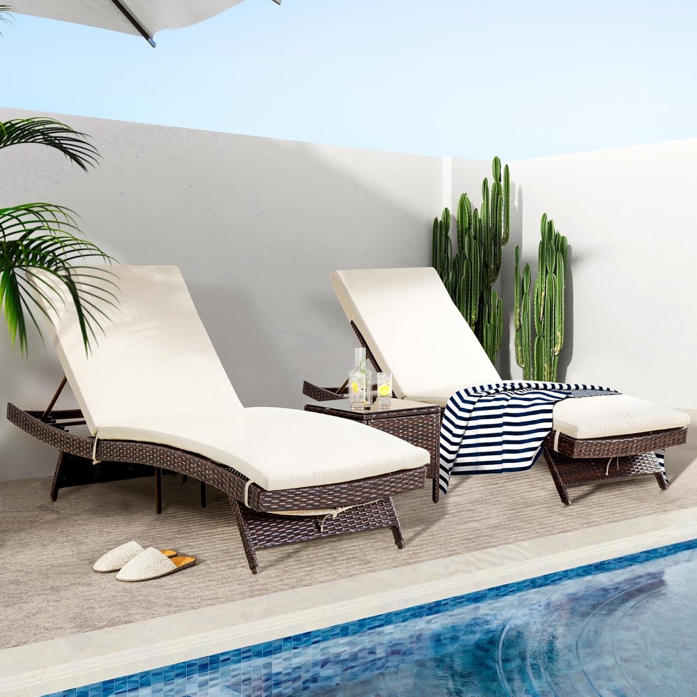 Terrassen-Liegestuhl-Set 3-tei – Rattan Lounge Set Bewertung und Preis