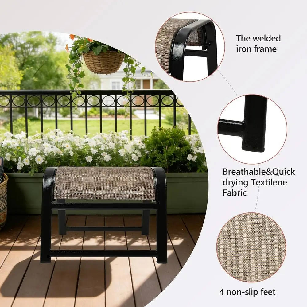 Terrassen-Ottoman-Set, 2-teili – Outdoor Furniture Iron Bewertung und Preis