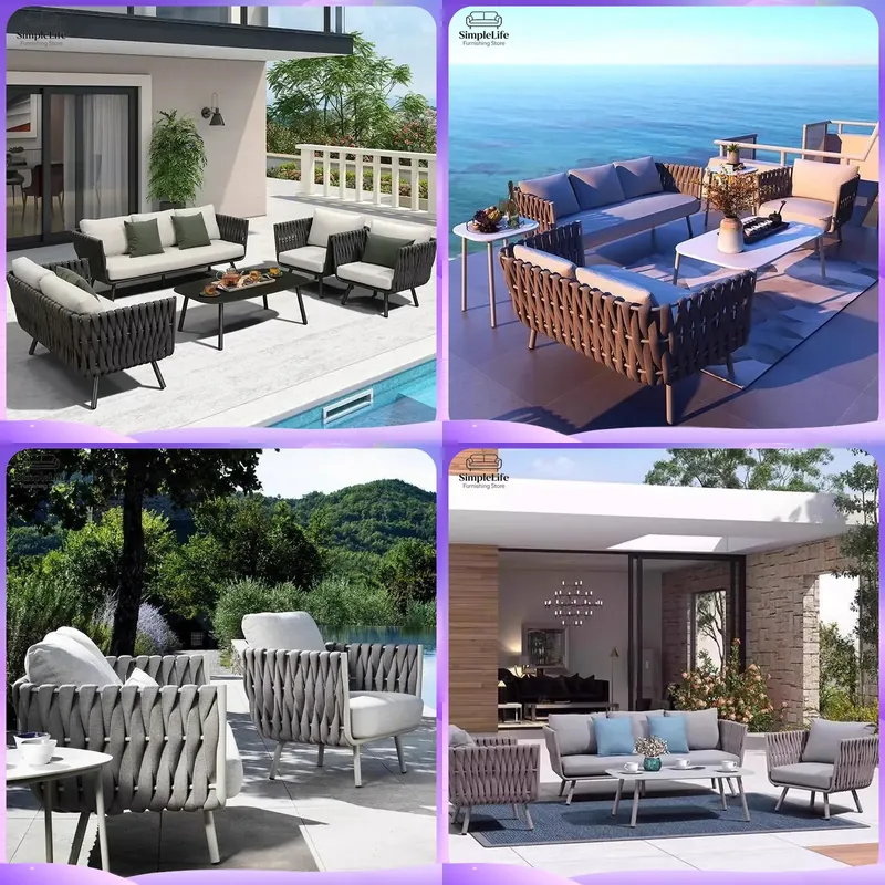 Outdoor-Rattan-Sofa-Set für Ga – Rattan Lounge Set Bewertung und Preis