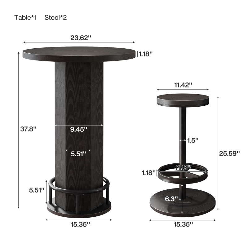 custom.Tribesigns Runder Barti – Bistro Table Set Bewertung und Preis