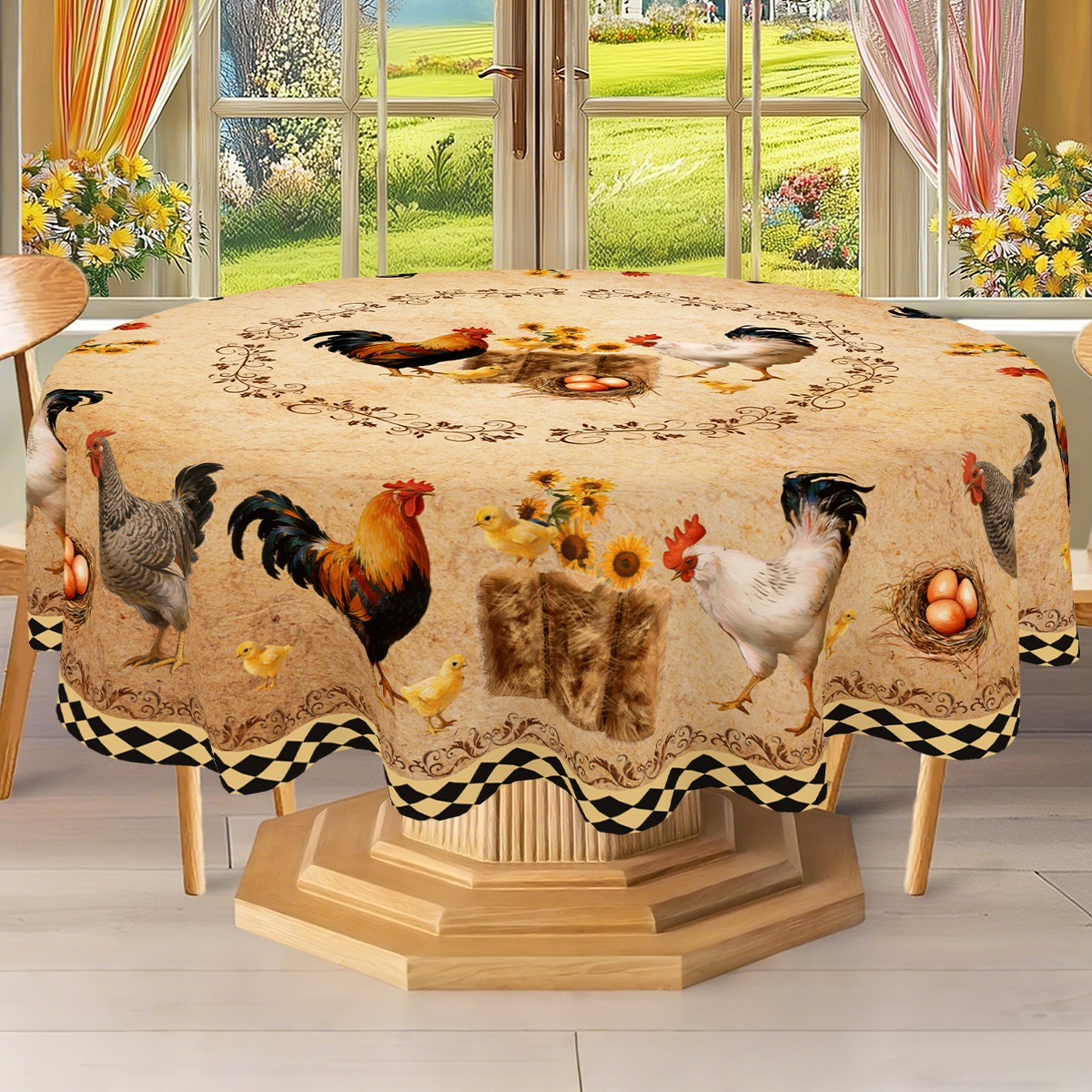 Runde Tischdecke mit Hahnmotiv – Outdoor Furniture Protector Bewertung und Preis