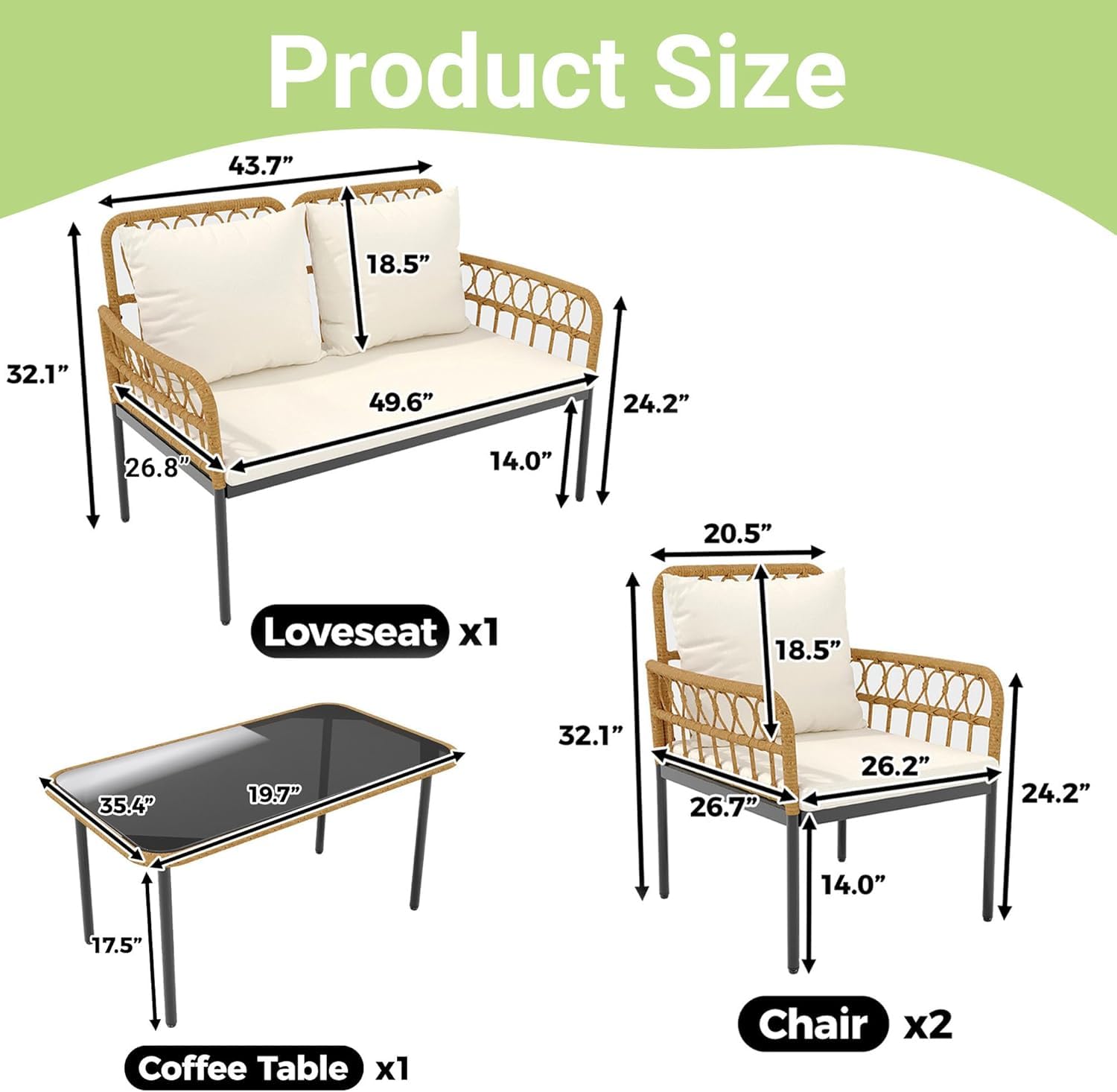 4-teiliges Gartenmöbel-Set, Ou – Outdoor Furniture Ofo Bewertung und Preis