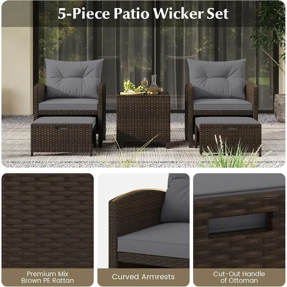 5-teiliges Terrassenmöbel-Set  – Rattan Lounge Set Bewertung und Preis
