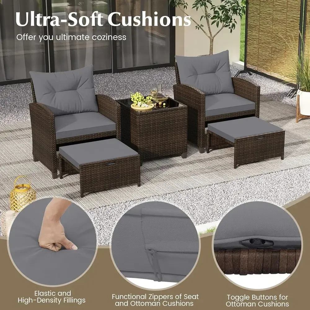 5-teiliges Terrassenmöbel-Set  – Rattan Lounge Set Bewertung und Preis