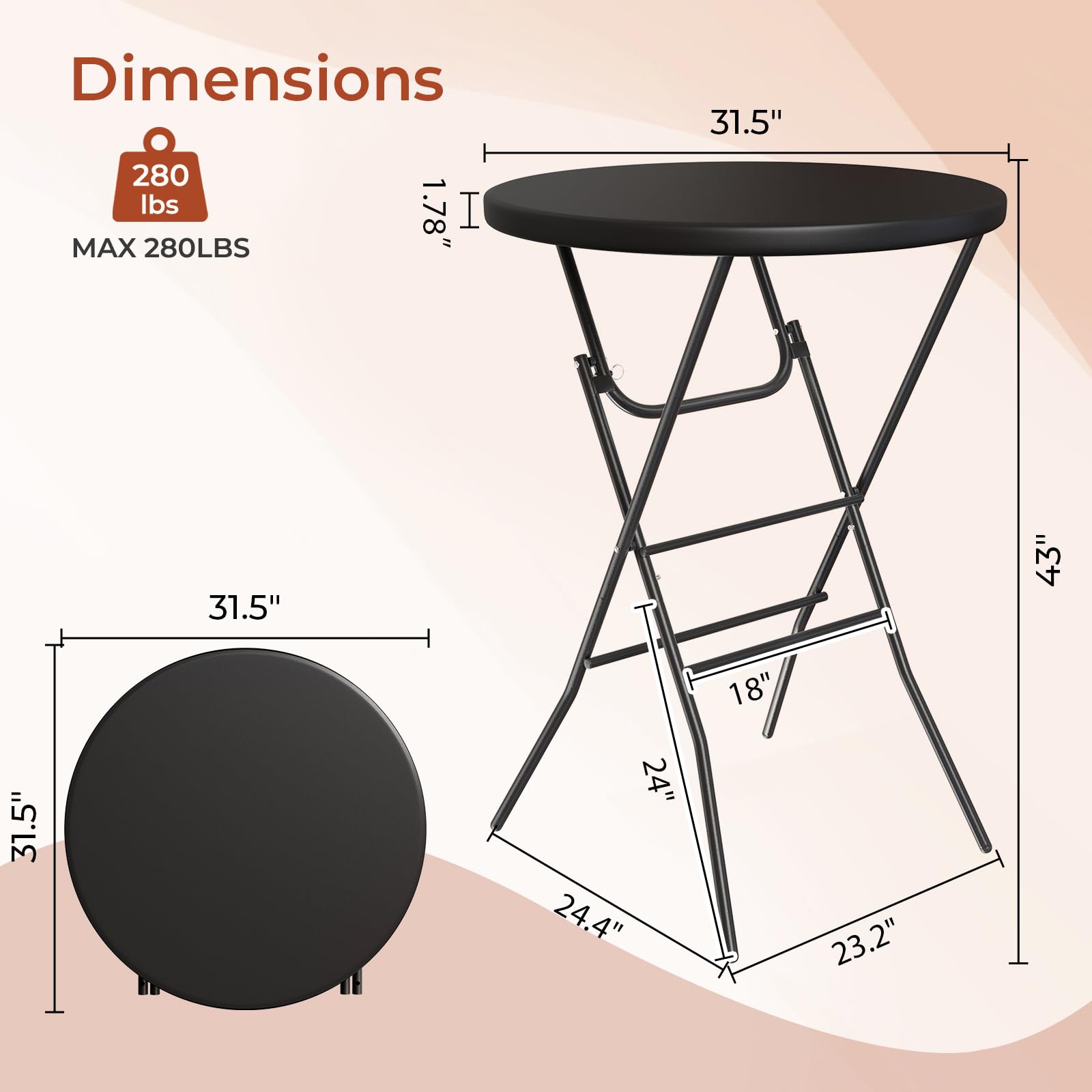 AOOU 2 Stück 32 Zoll klappbare – Outdoor Furniture Iron Bewertung und Preis
