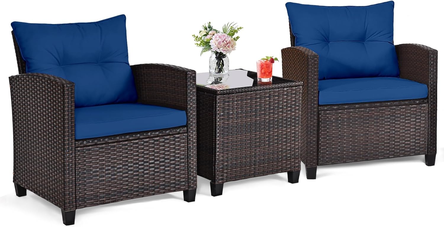 Marineblaues 3-teiliges Bistro – Bistro Table Set Bewertung und Preis
